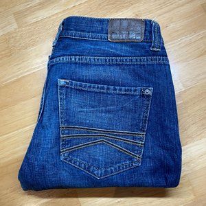 Express Loose Men's Size W33/L32 Low Rise Boot-Cut Blue Jeans